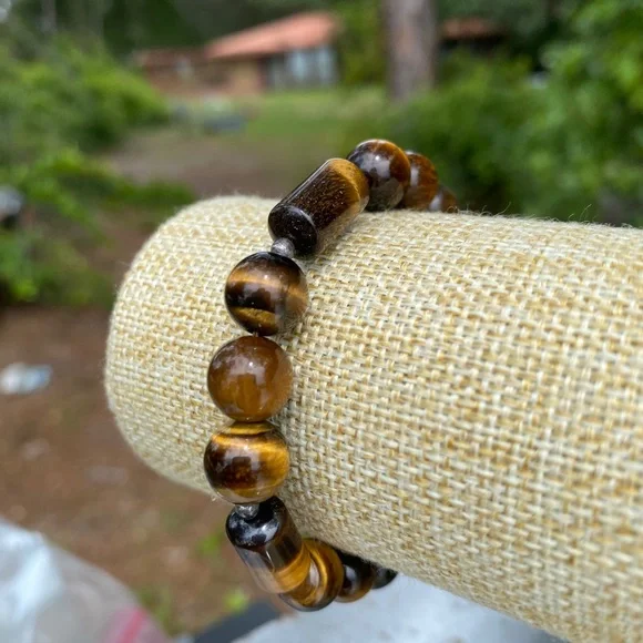 Brown Stone Beaded Bracelet - Picture 4 of 5